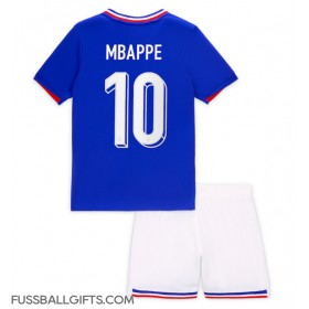 Frankreich Kylian Mbappe #10 Fußballbekleidung Heimtrikot Kinder EM 2024 Kurzarm (+ kurze hosen)